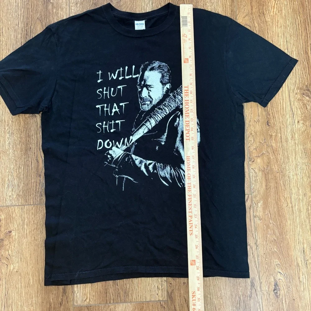 The Walking Dead Negan I Will Shut That Down Shirt Mens XL Black Gildan Tee - Picture 5 of 7